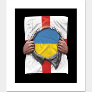 Ukraine Flag English Flag Ripped - Gift for Ukrainian From Ukraine Posters and Art